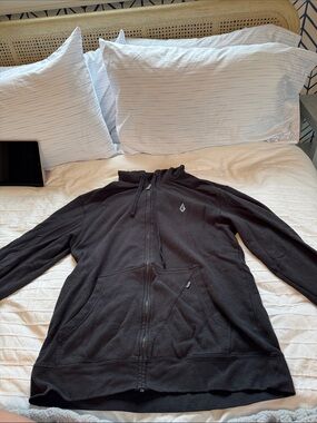 Volcom Men's Black Full-Zip Hoodie with Logo